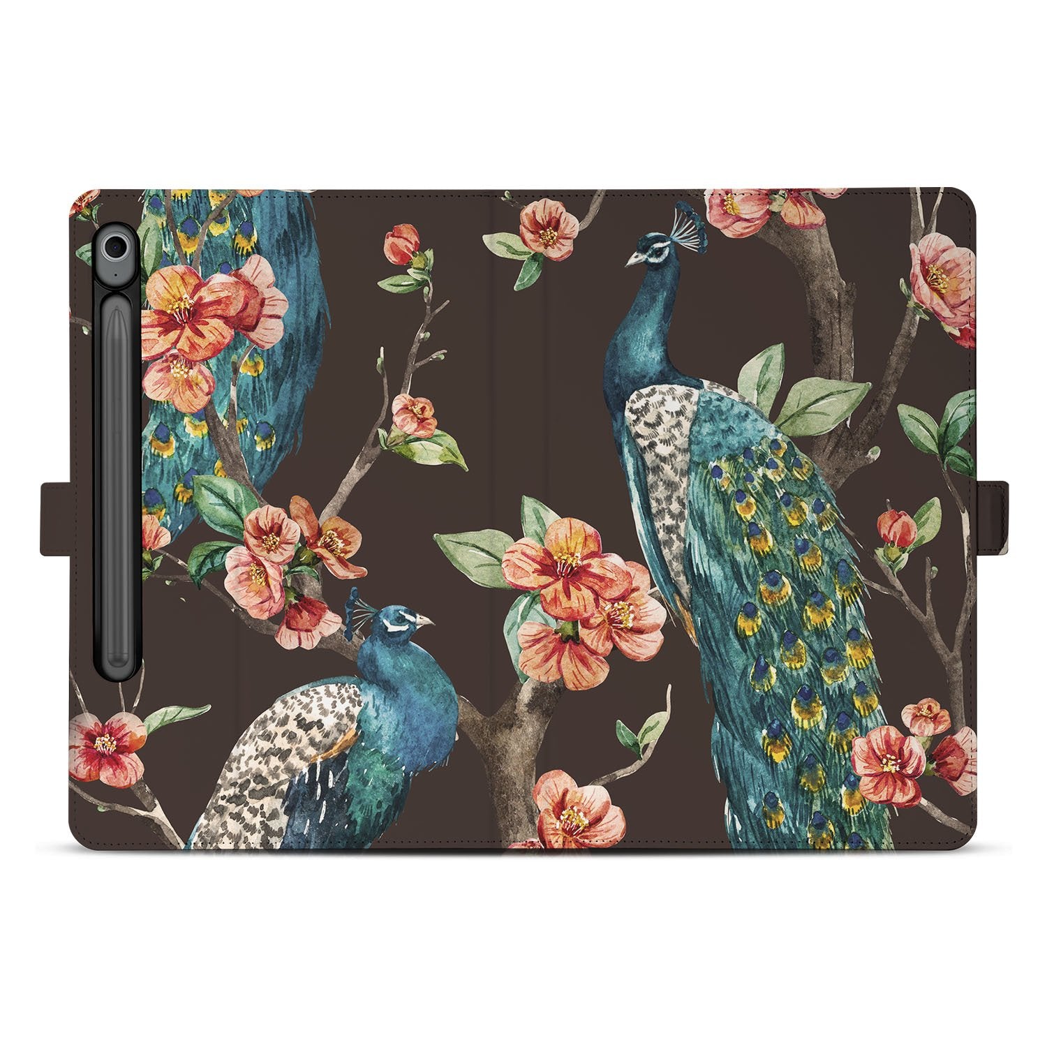 Samsung Galaxy Tab S10 FE | Tab S9 FE Tablet Book Case Pauw met Bloemen voorkant