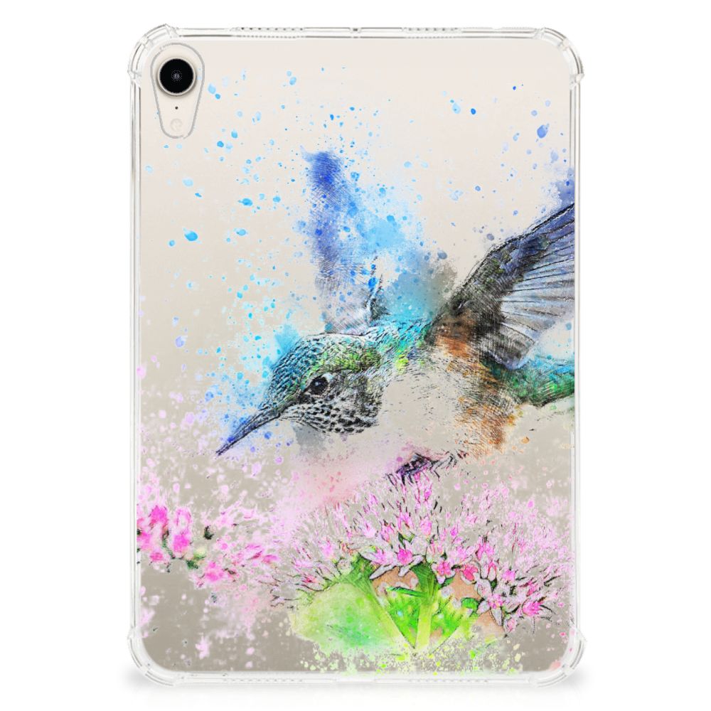 Tablethoes Apple iPad mini 6 (2021) Vogel met kleurrijke vogel en bloemenprint 🌸.