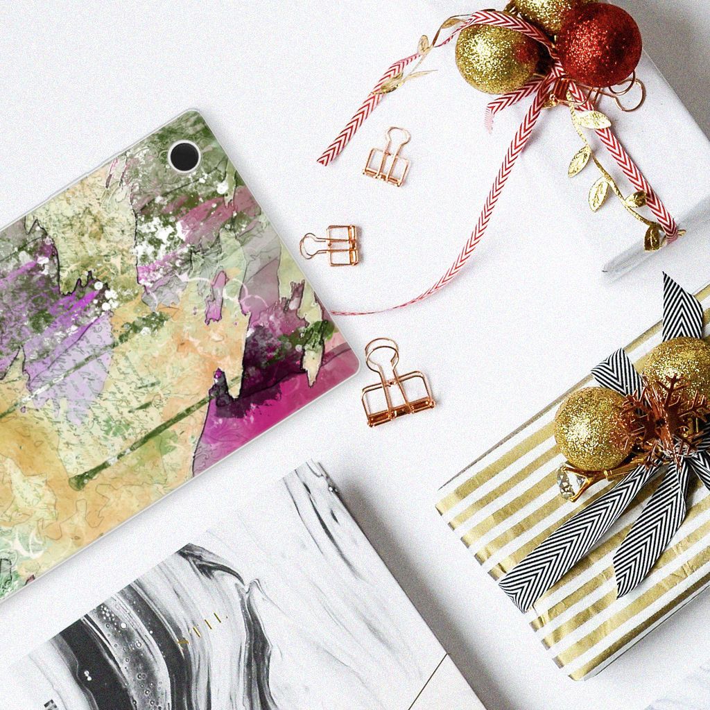 Tablethoes Samsung Galaxy Tab A8 2021/2022 Letter Painting bovenansicht