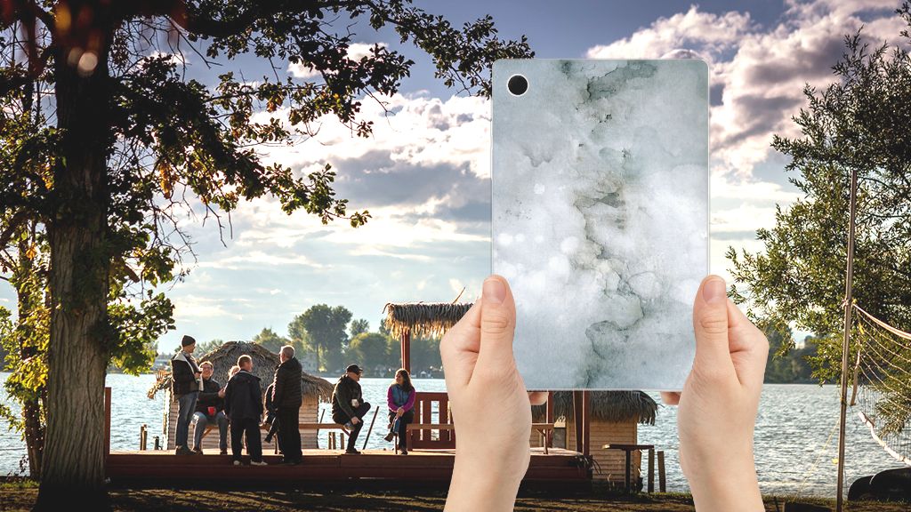 Tablethoes Samsung Galaxy Tab A8 2021/2022 Painting Grey aanzicht