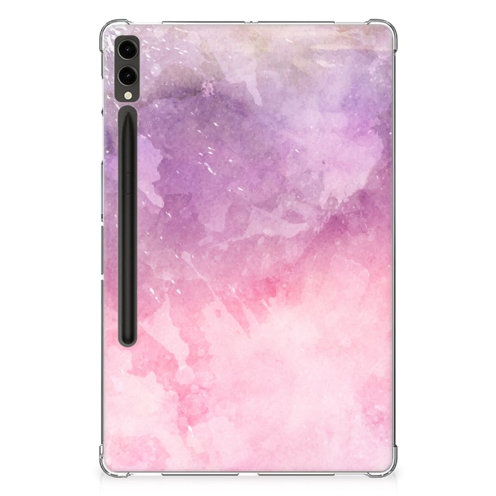 Tablethoes Samsung Galaxy Tab S9 Plus Pink Purple Paint met een prachtig watercolor design. 🌷 Bescherming en uitstraling!