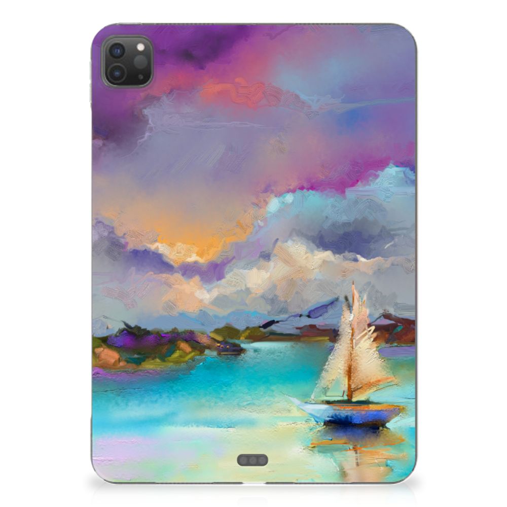 Tablethoes iPad Pro 11 (2024) Boat schilderij bootje meer abstract
