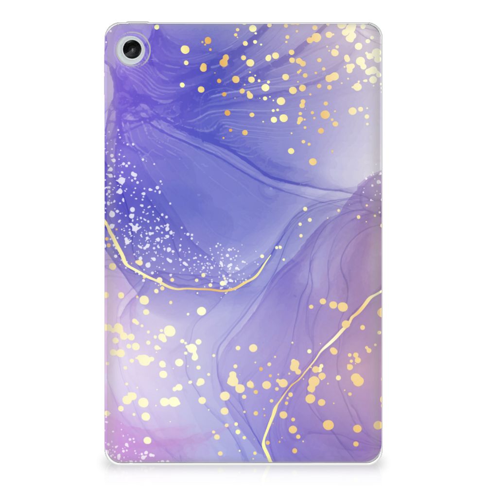 Tablethoes voor Lenovo Tab M10 Plus (3e generatie) Watercolor Paars met prachtig paars en gouden design ✨