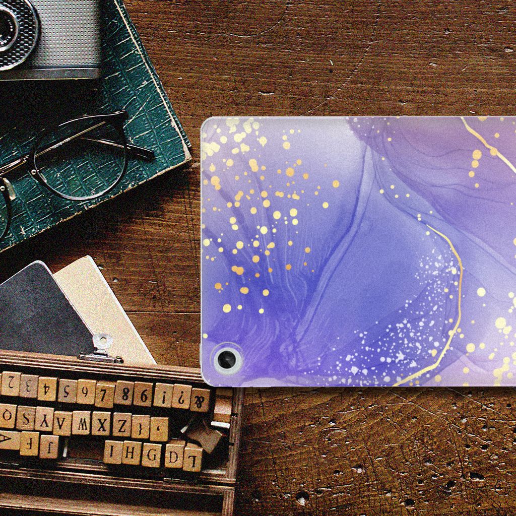 Tablethoes voor Lenovo Tab M10 Plus (3e generatie) Watercolor Paars met stijlvolle paarse watercolorprint 🌊.