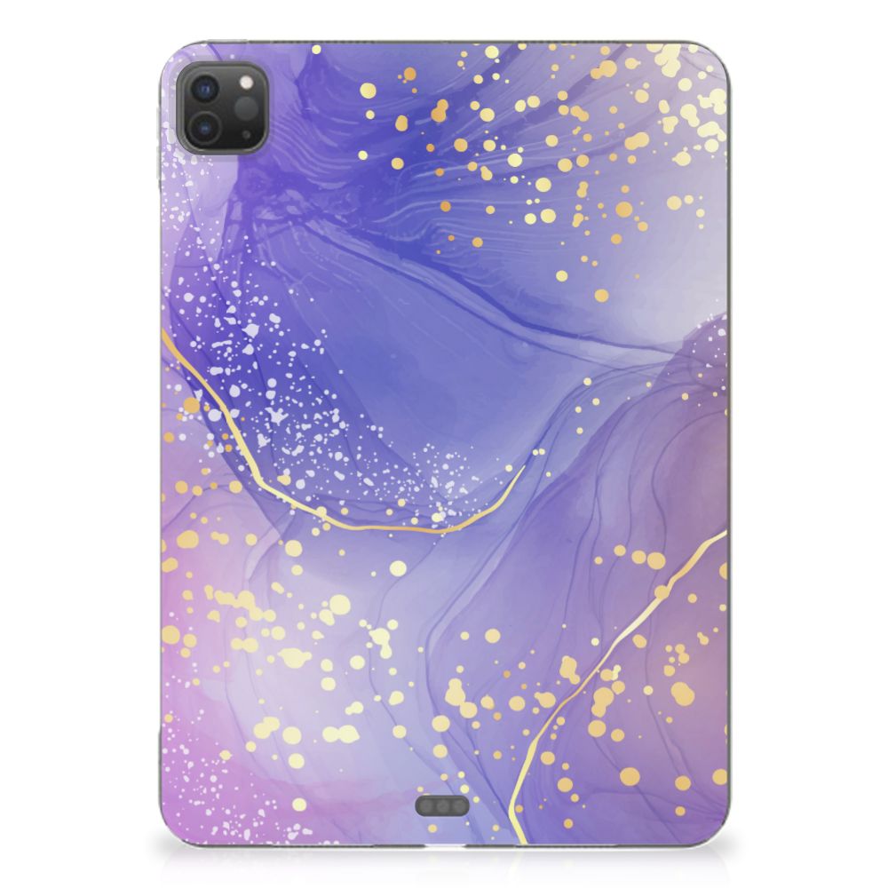 Apple iPad Pro 11 (2024) Tablethoes Watercolor Paars achterkant