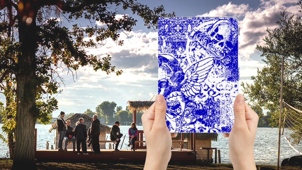 Angel Skull Blauw - voorkant