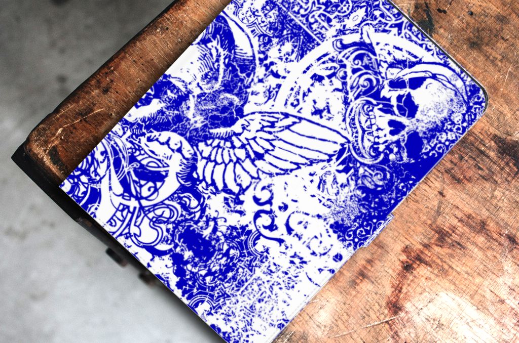 Tablettasje iPad Air (2020/2022) 10.9 inch Angel Skull Blauw