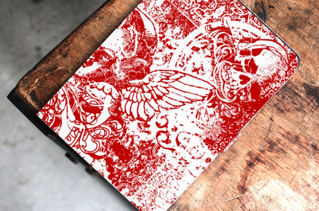 Tablettasje iPad Air (2020/2022) 10.9 inch Angel Skull Rood