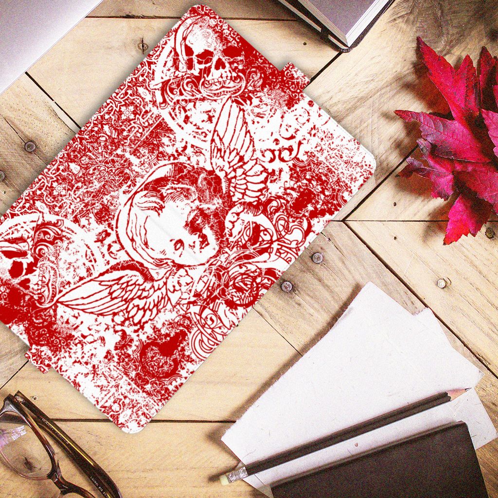 Tablettasje iPad Air (2020/2022) 10.9 inch Angel Skull Rood