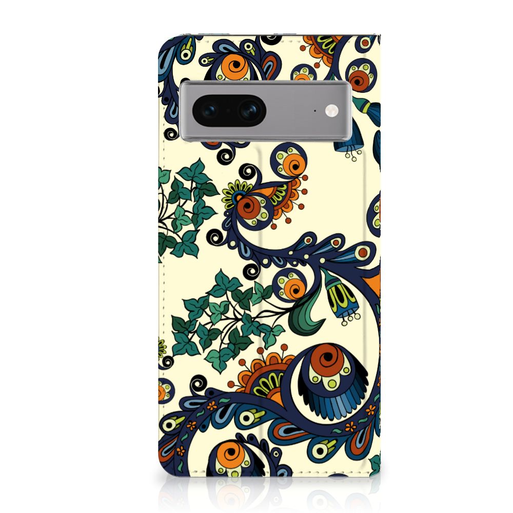 Google Pixel 7 Telefoon Hoesje Barok Flower bloemen ogen design voorkant