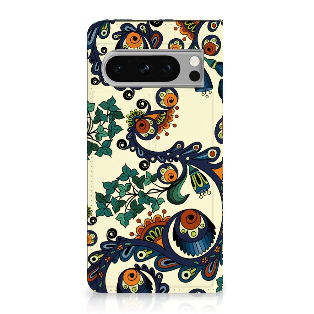 Telefoon Hoesje Google Pixel 8 Pro Barok Flower met kleurrijk barok bloemen ontwerp en ogen, perfect cadeau 🎁.