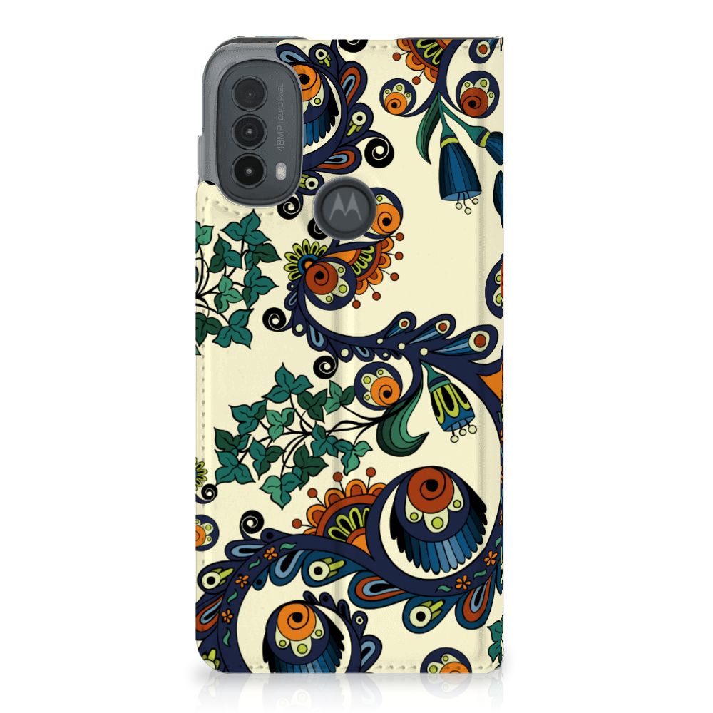 Motorola Moto E20 Telefoon Hoesje Barok Flower voorkant