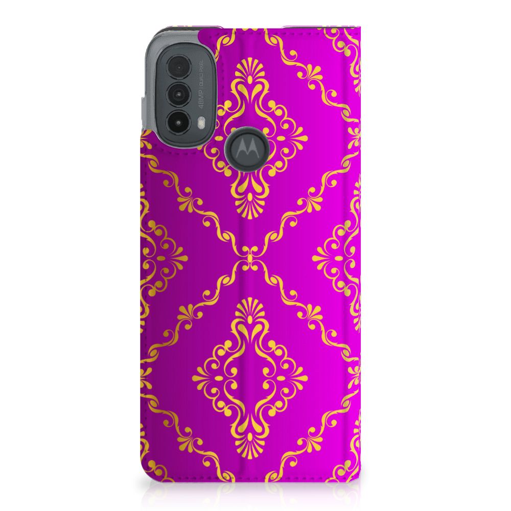 Telefoon Hoesje Motorola Moto E20 Barok Roze achterzijde design