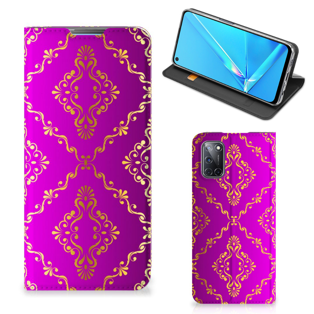 Telefoon Hoesje OPPO A52 | A72 Barok Roze hoesje design roze barok aanzicht