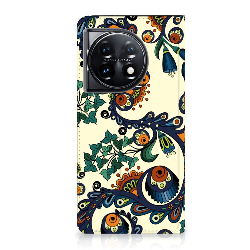 OnePlus 11 Telefoon Hoesje Barok Flower voorkant bloemen ogen design