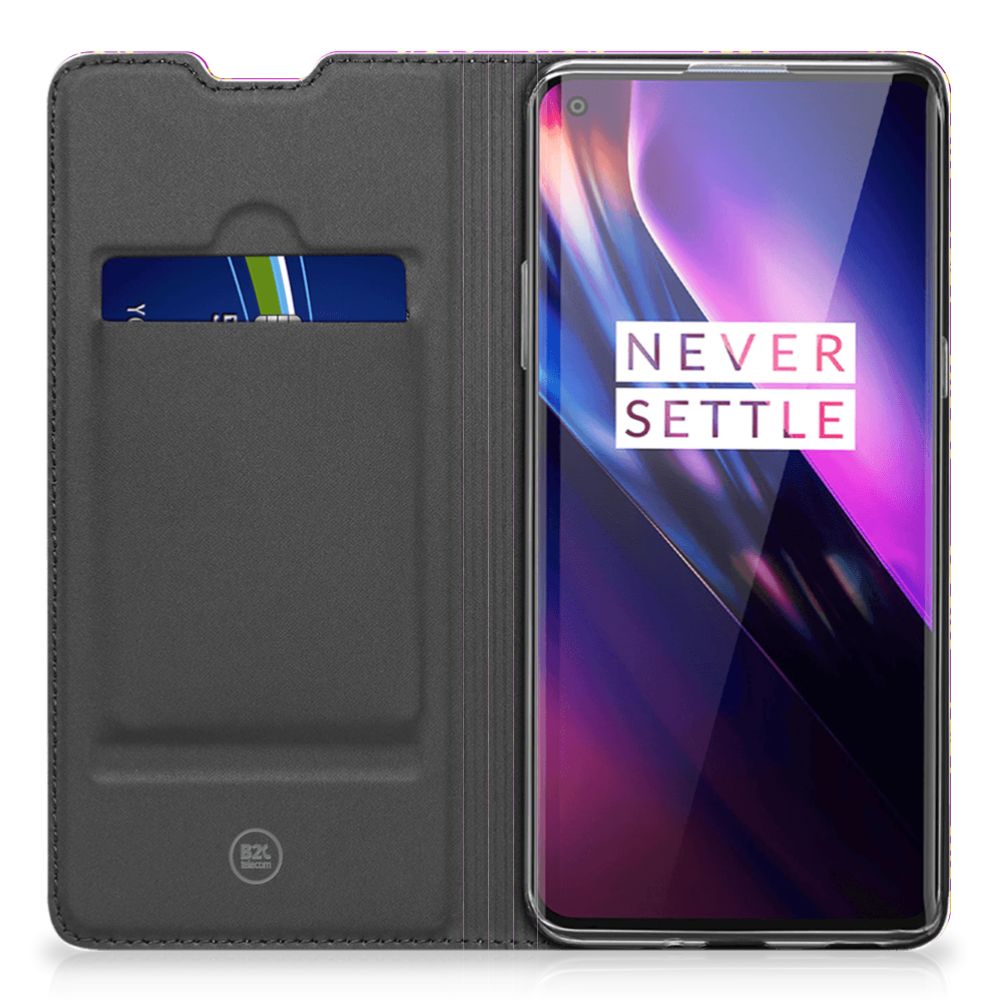 OnePlus 8 Telefoon Hoesje Barok Roze front met kaartvak