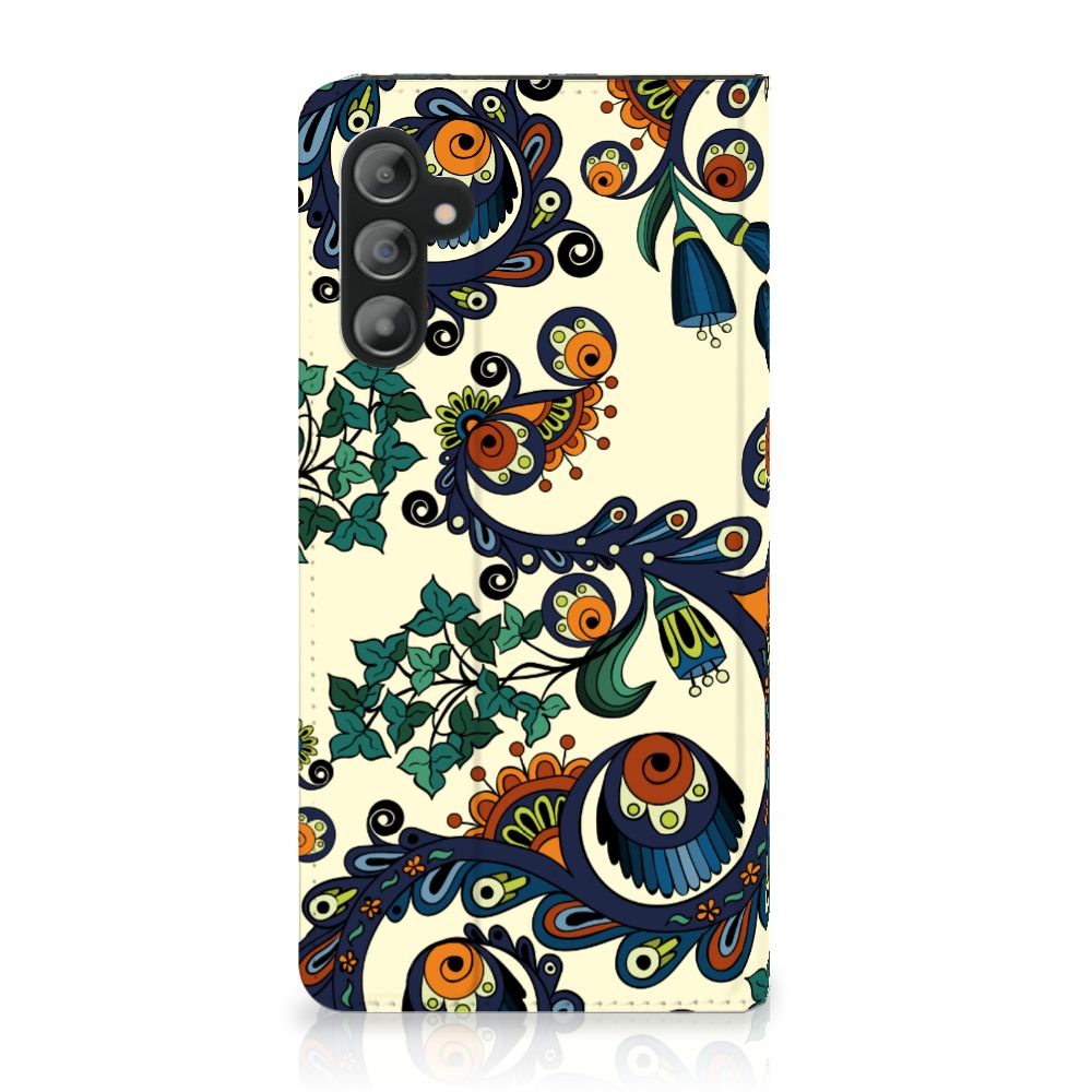 Telefoon Hoesje Samsung Galaxy A14 4G Barok Flower met kleurrijke barokke bloemen en ogen design.