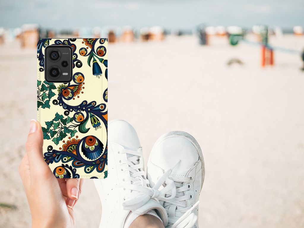 Xiaomi Redmi Note 12 Pro Plus Telefoon Hoesje Barok Flower design handschoenen strand zagen