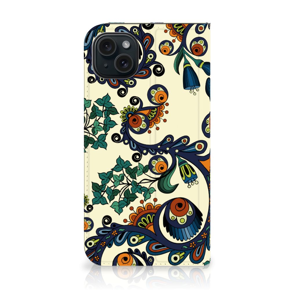 Apple iPhone 15 Plus Telefoon Hoesje iPhone 15 Plus Barok Flower voorkant