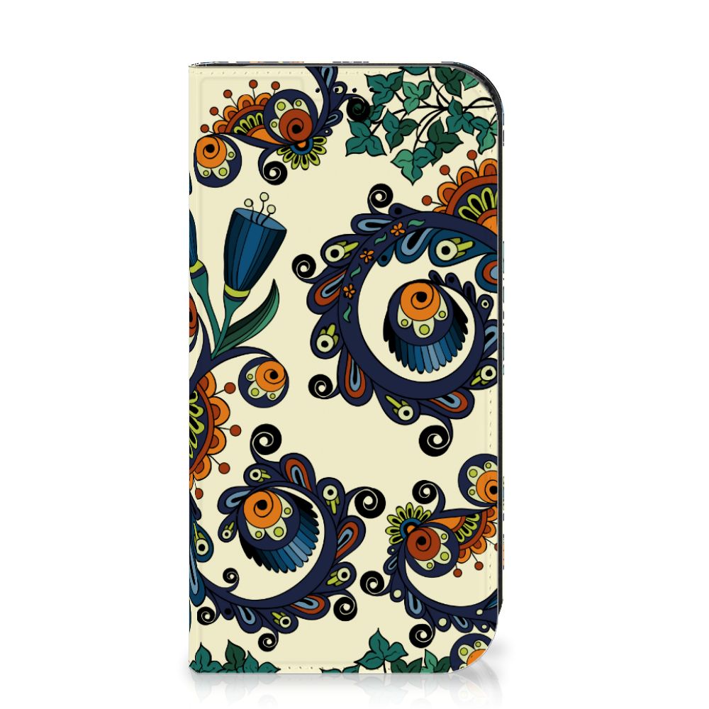 Telefoon Hoesje iPhone 15 Pro Barok Flower met kleurrijke barokke bloemen en ogen 🌸