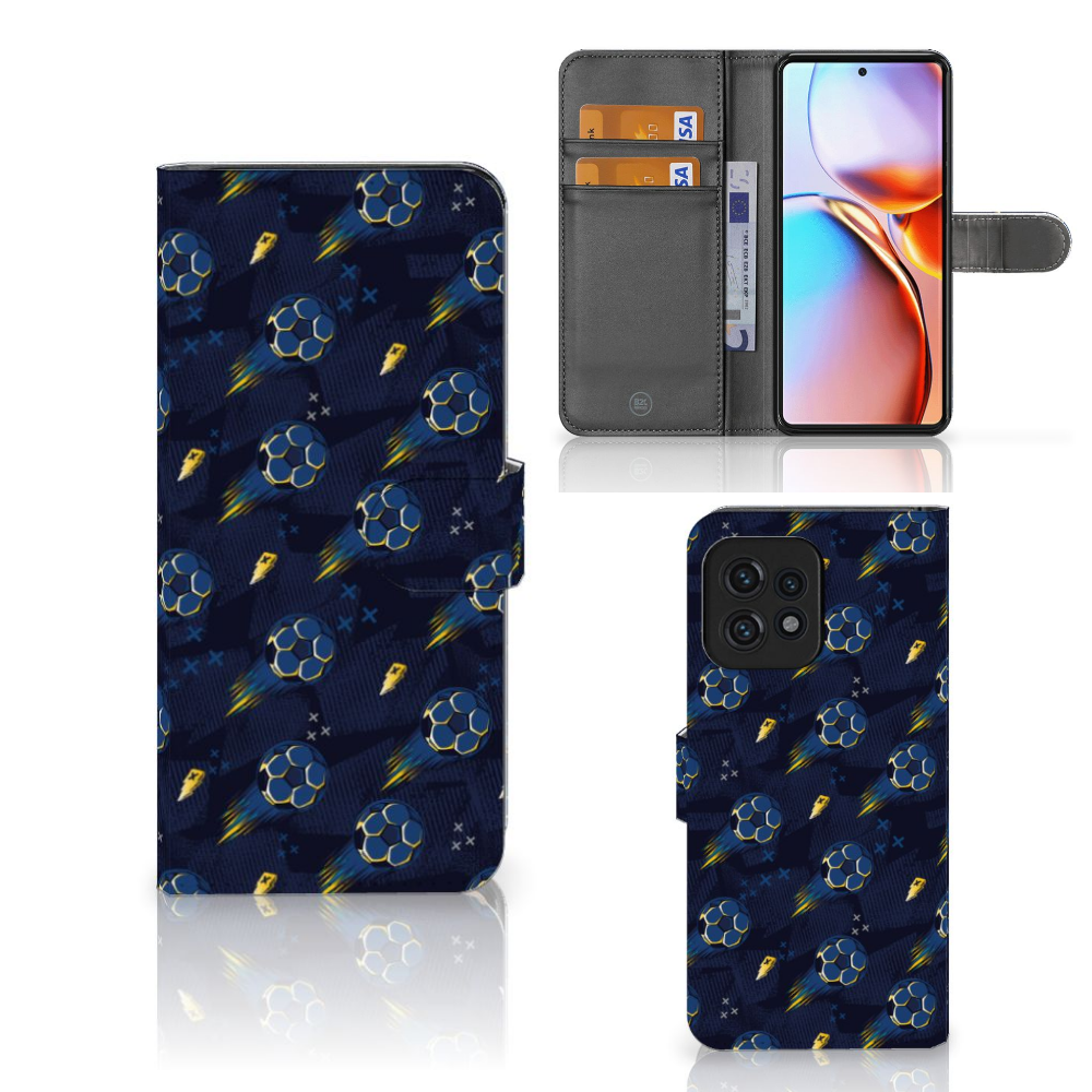 Motorola Edge 40 Pro Telefoon Hoesje Voetbal ontwerp aanzicht