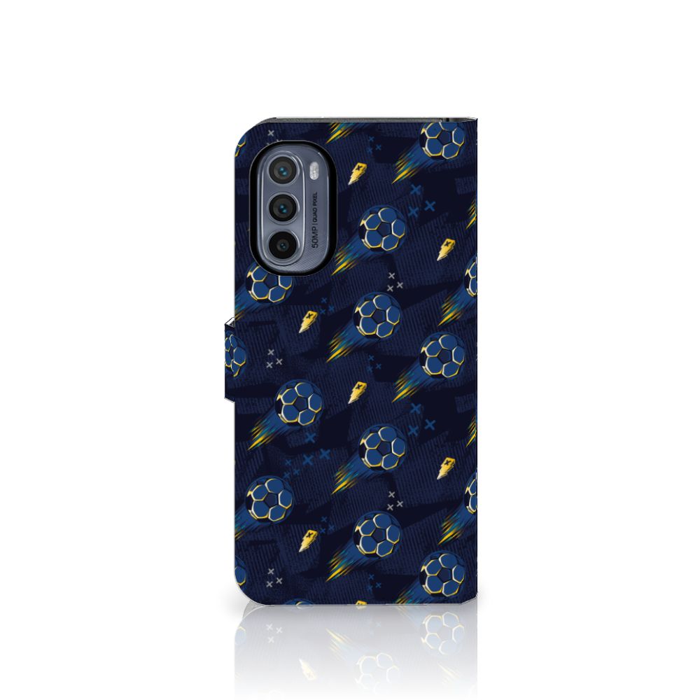 Motorola Moto G62 5G Telefoon Hoesje Voetbal aanzicht