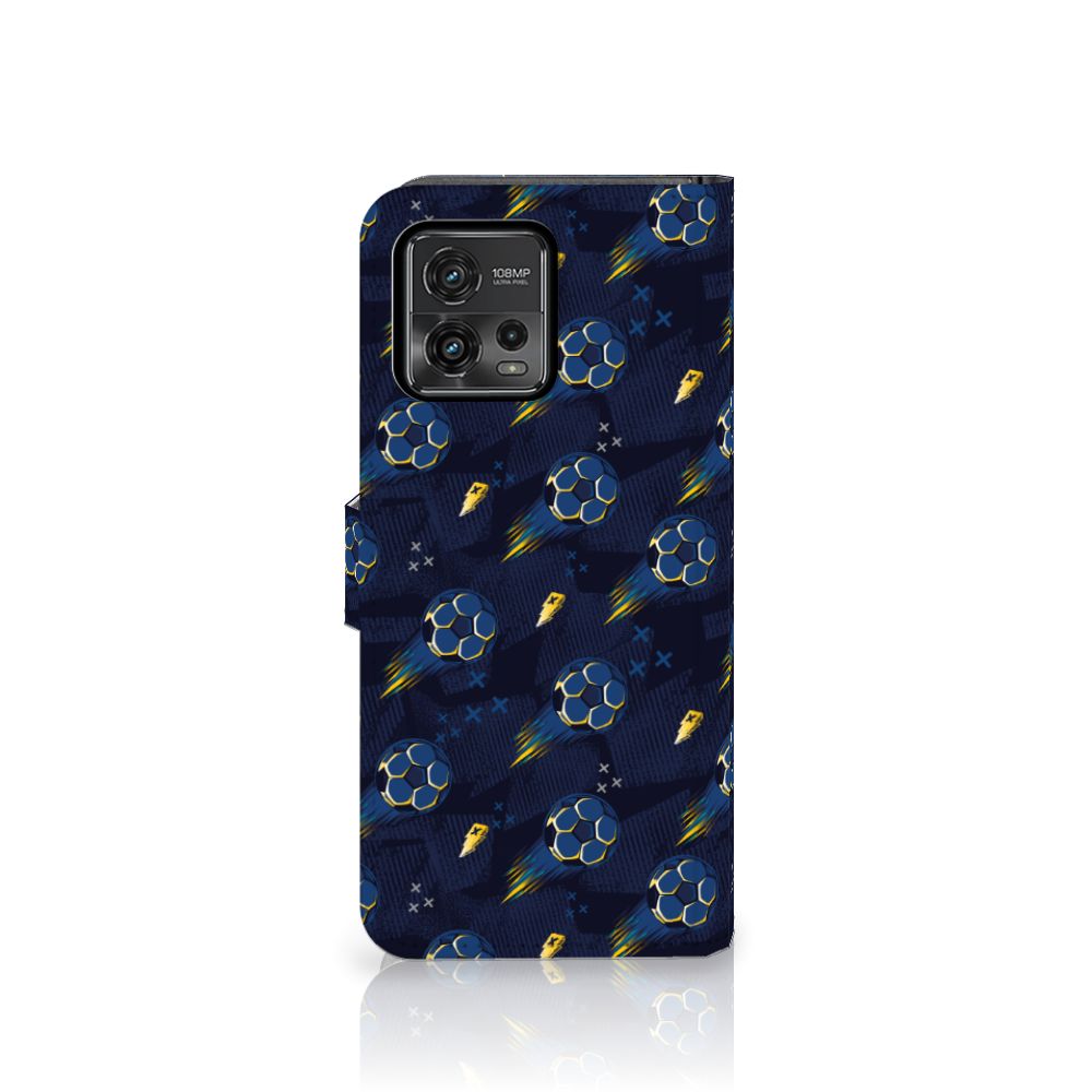 Motorola Moto G72 Telefoon Hoesje Voetbal design voetbal aanzicht