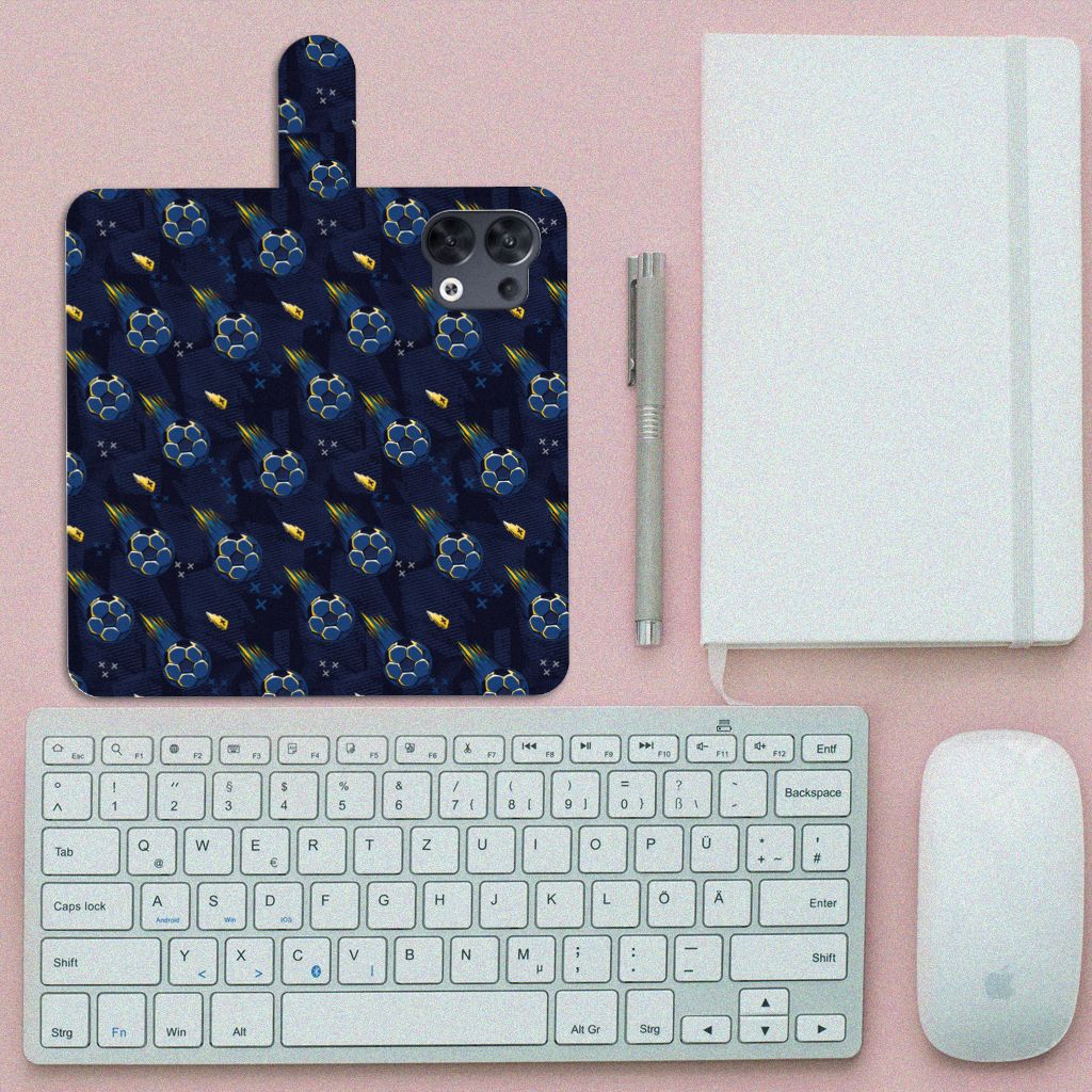 OPPO Reno8 Telefoon Hoesje voor OPPO Reno8 Voetbal design bovenaanzicht