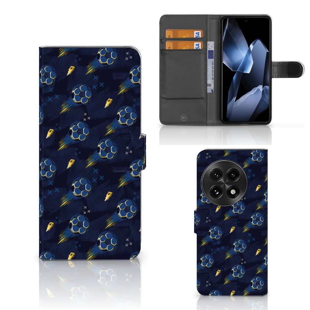 OnePlus 13 Telefoon Hoesje voor OnePlus 13 Voetbal design voorkant zijkant