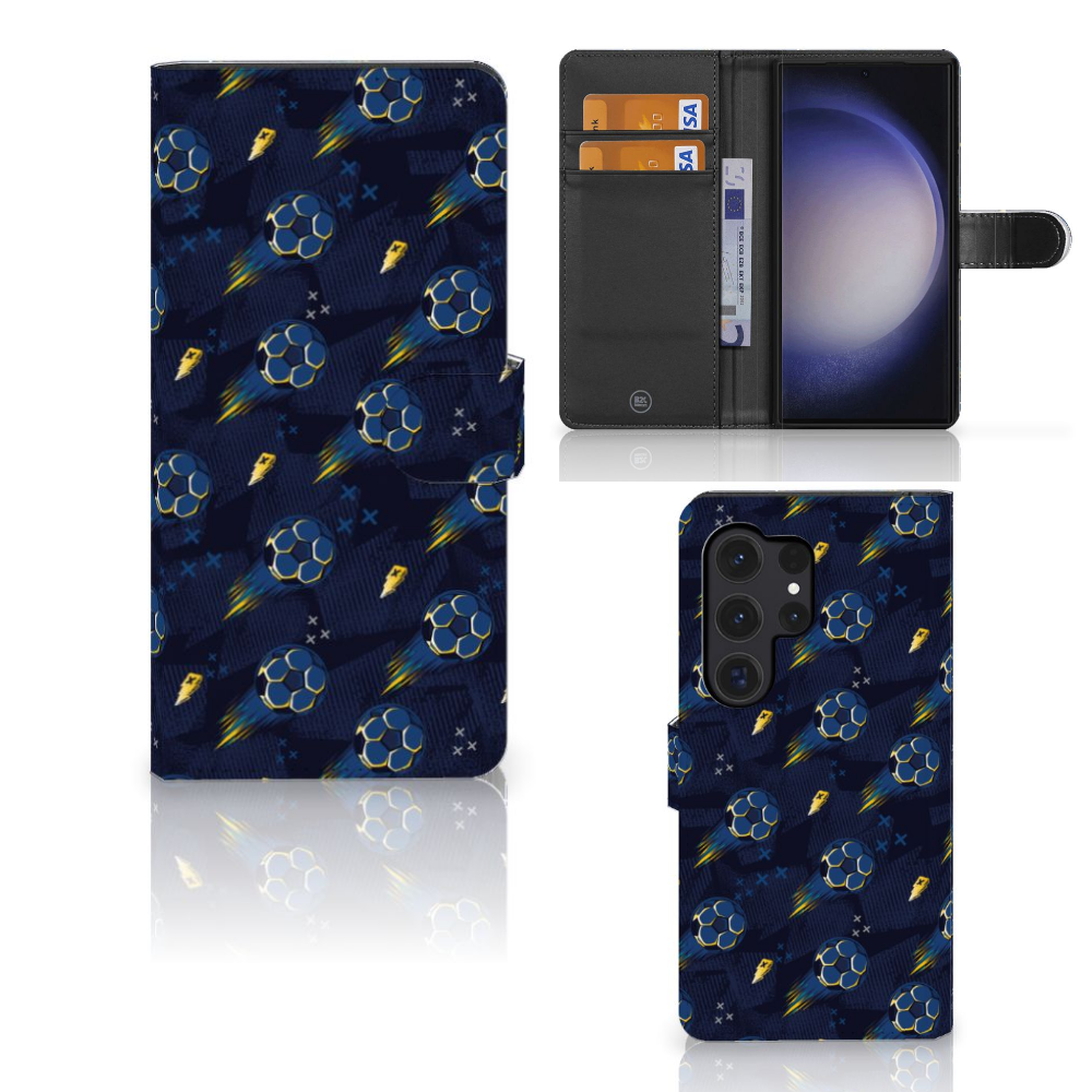 Telefoon Hoesje voor Samsung Galaxy S24 Ultra Voetbal met kleurrijk ontwerp en praktische opbergmogelijkheden ⚽️