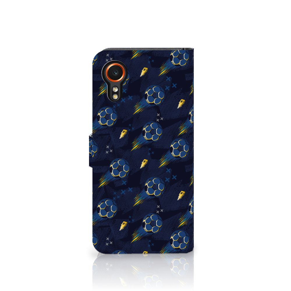 Samsung Galaxy Xcover 7 Telefoon Hoesje Voetbal design vooraanzicht