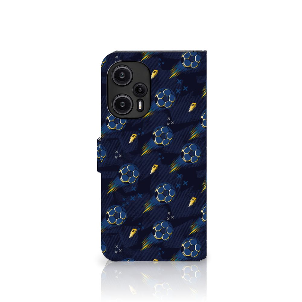 Xiaomi Poco F5 Telefoon Hoesje Voetbal design achteraanzicht