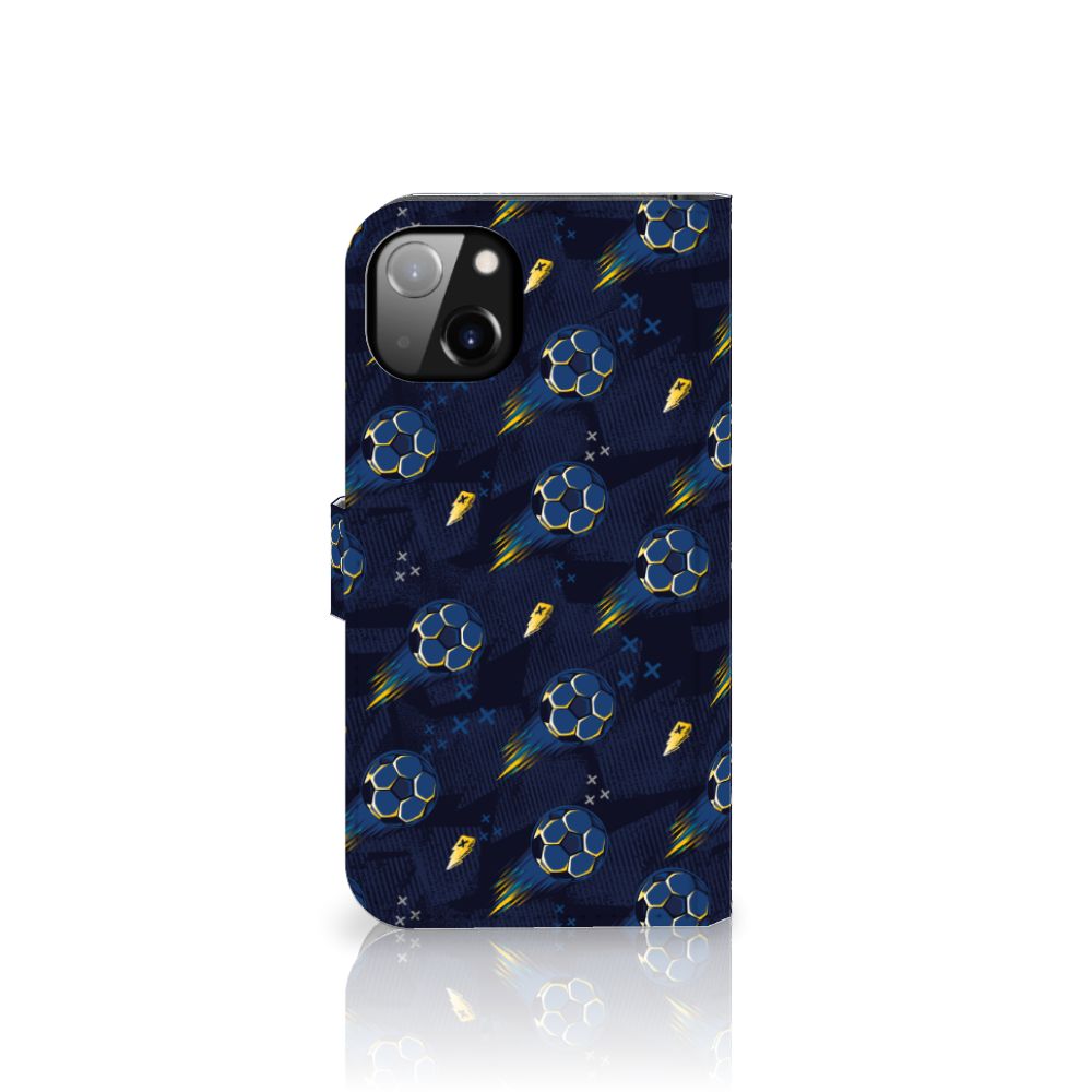 Telefoon Hoesje voor iPhone 14 Plus Voetbal met kleurrijk baldesign en sterren.