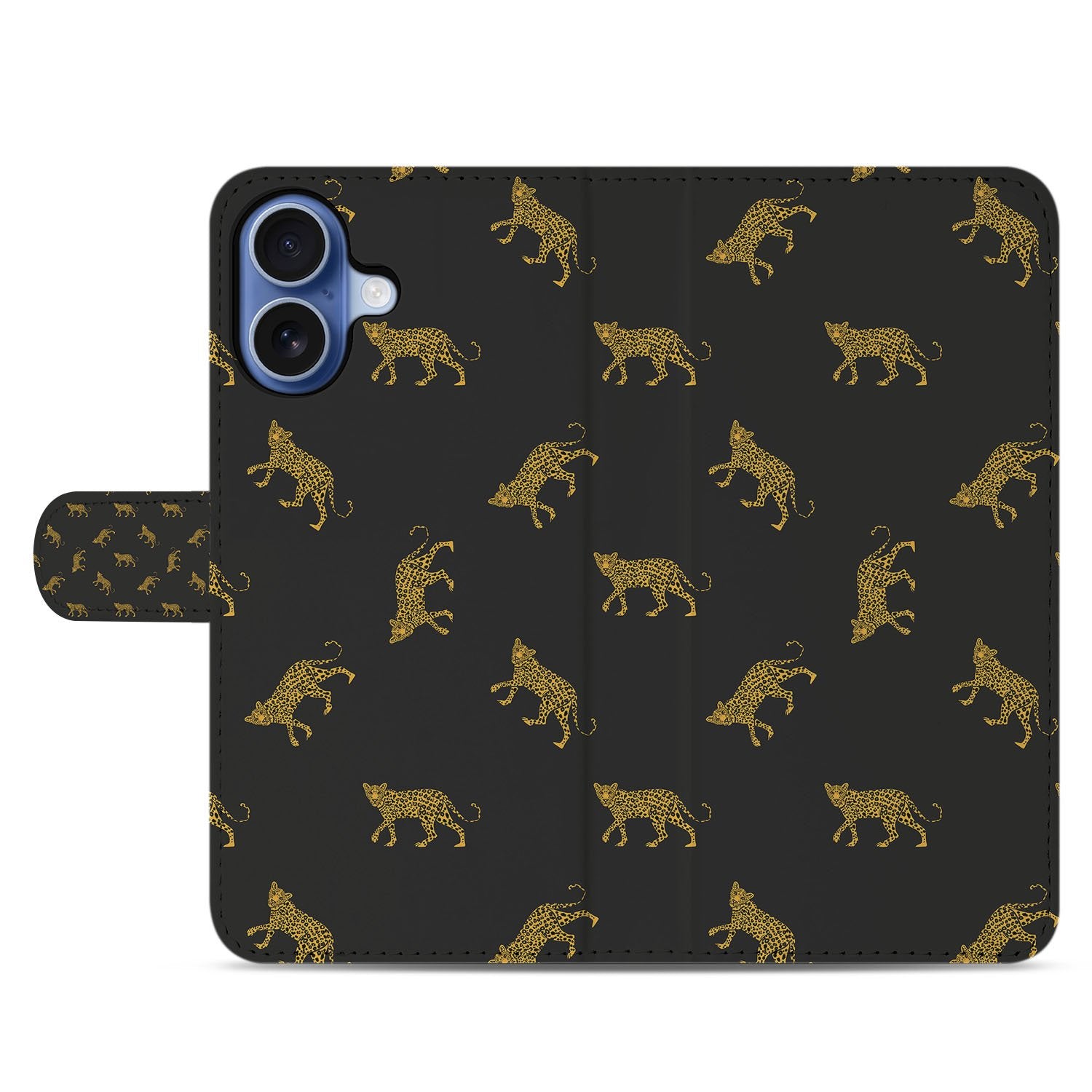 Telefoonhoesje Met Pasjes Apple iPhone 17 Luipaardprint PU Leer luipaardprint design voorkant