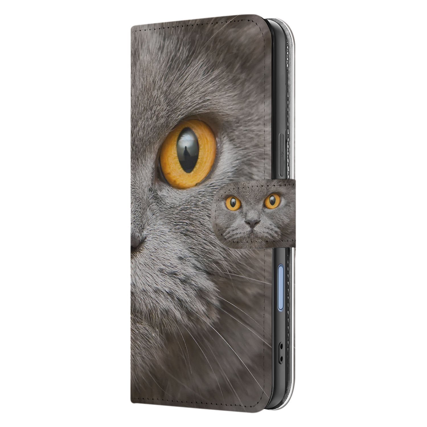 Telefoonhoesje Pasjes Apple iPhone 17 Britse Korthaar Magnetisch designkat aanzicht