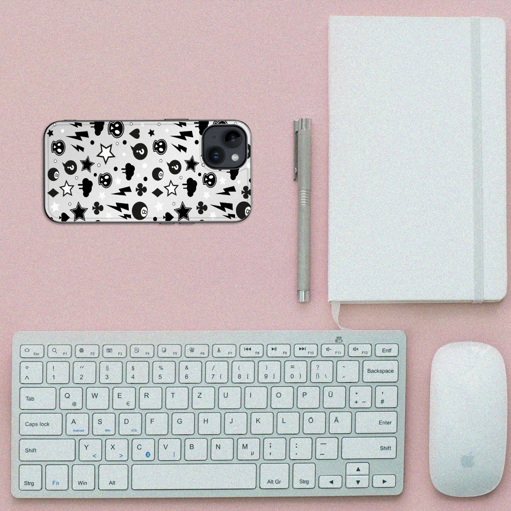 Telefoonhoesje iPhone 15 Silver Punk B2C Telecom