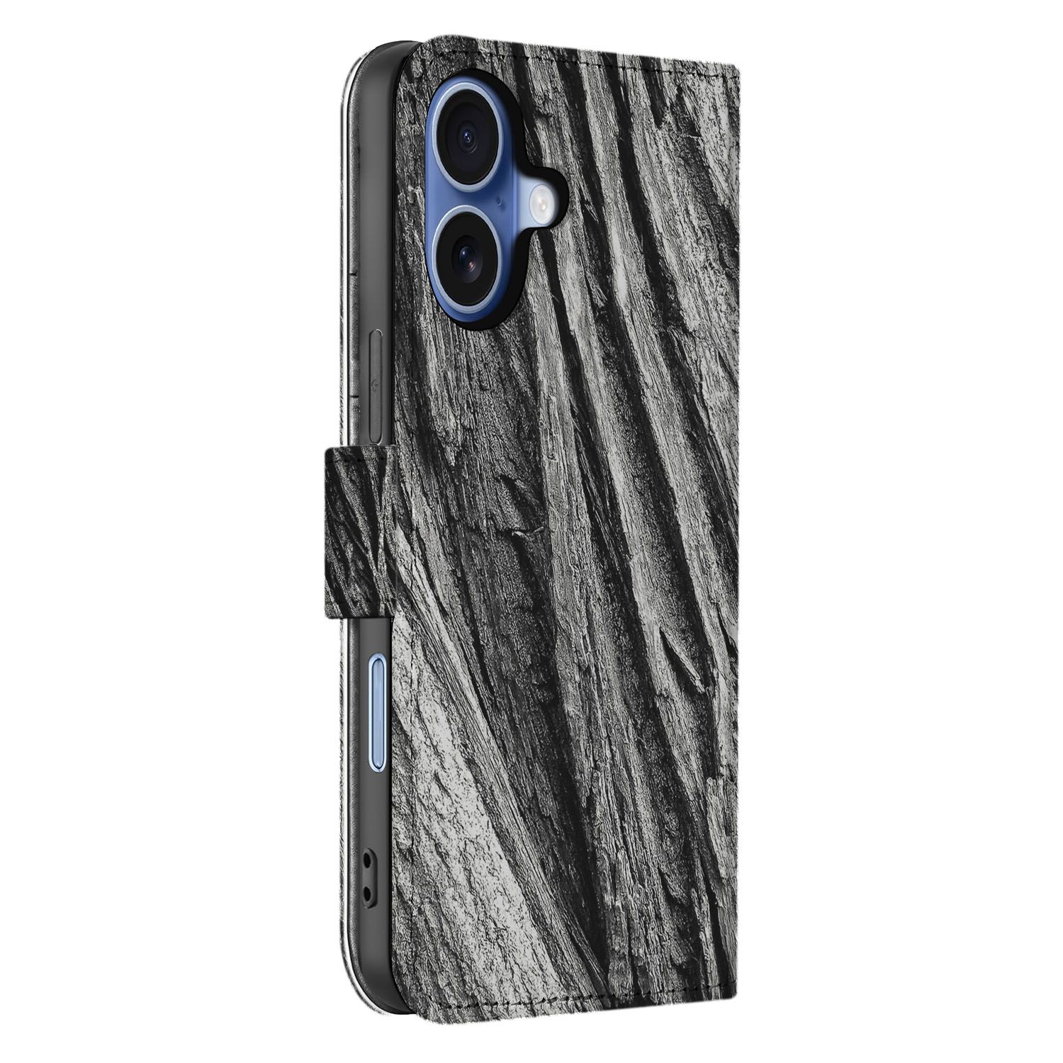 Apple iPhone 17 telefoonhoesje Boomschors Grijs Rustiek zijkant