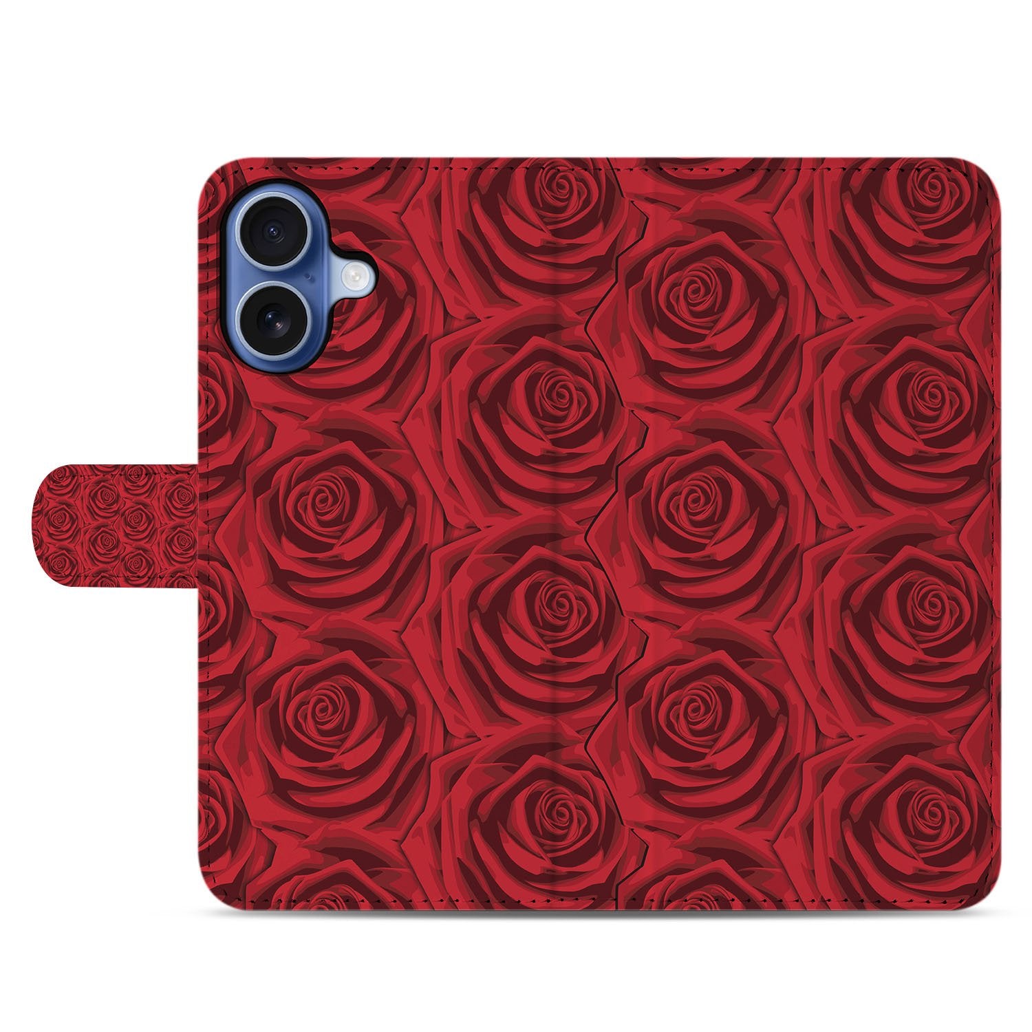 Telefoonhoesje iPhone 17 Red Roses Met Pasjeshouder Red Roses achterzijde