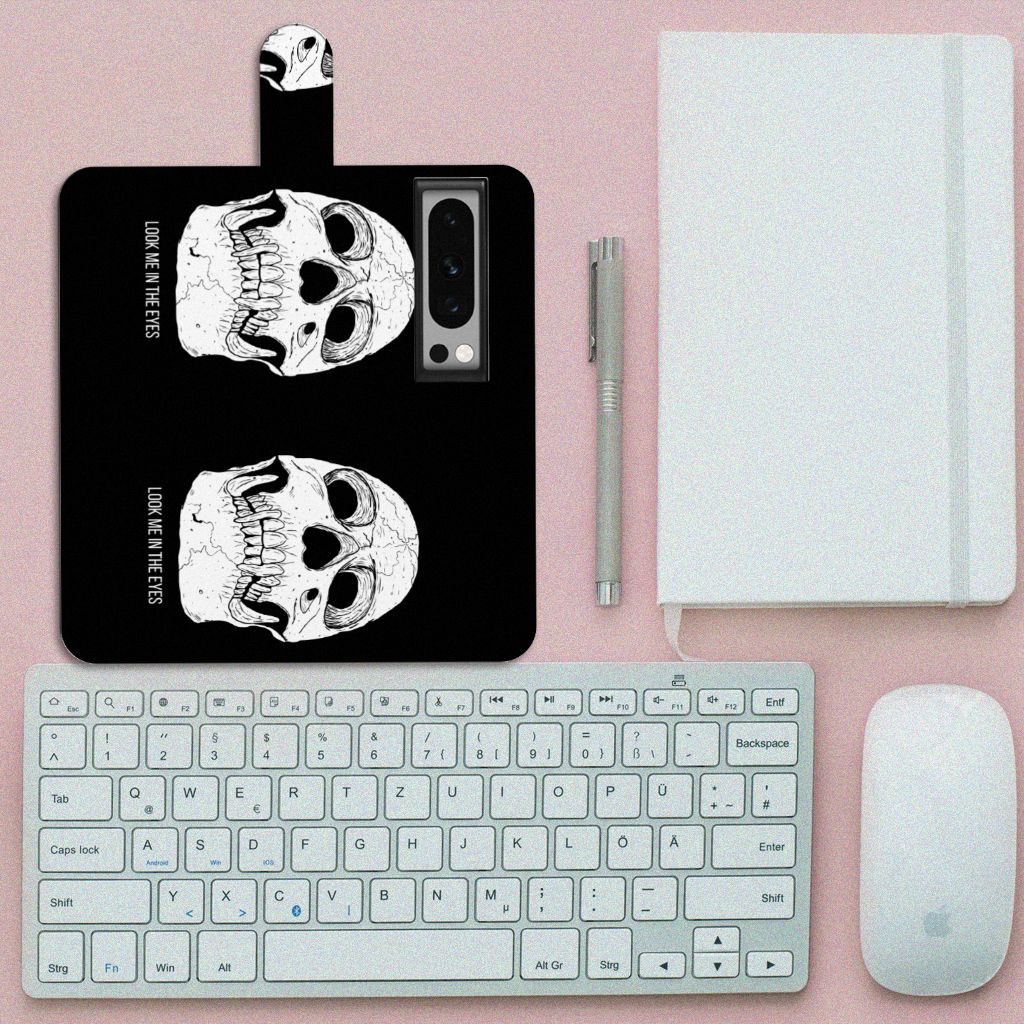Google Pixel 8 Pro Telefoonhoesje met Naam Skull Eyes bovenaanzicht