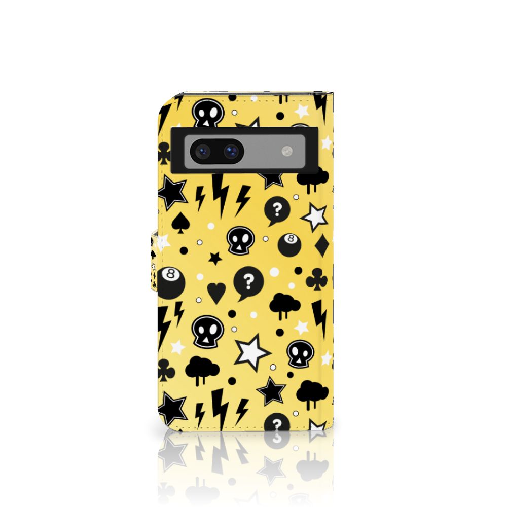 Google Pixel 8A Telefoonhoesje met Naam Punk Geel voorzijde