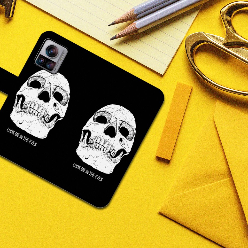 Motorola Edge 30 Ultra telefoonhoesje met Naam Skull Eyes voorzijde