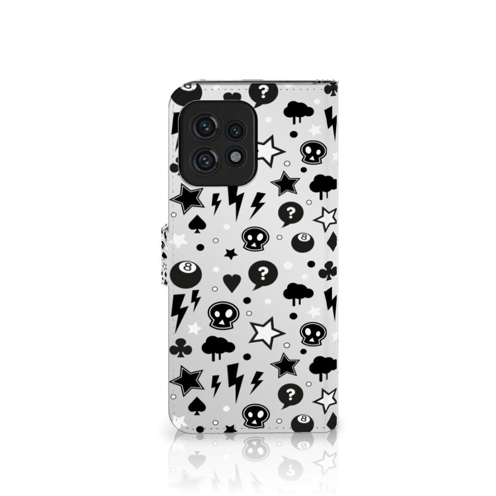 Motorola Edge 40 Pro Telefoonhoesje met Naam Silver Punk design voorzijde