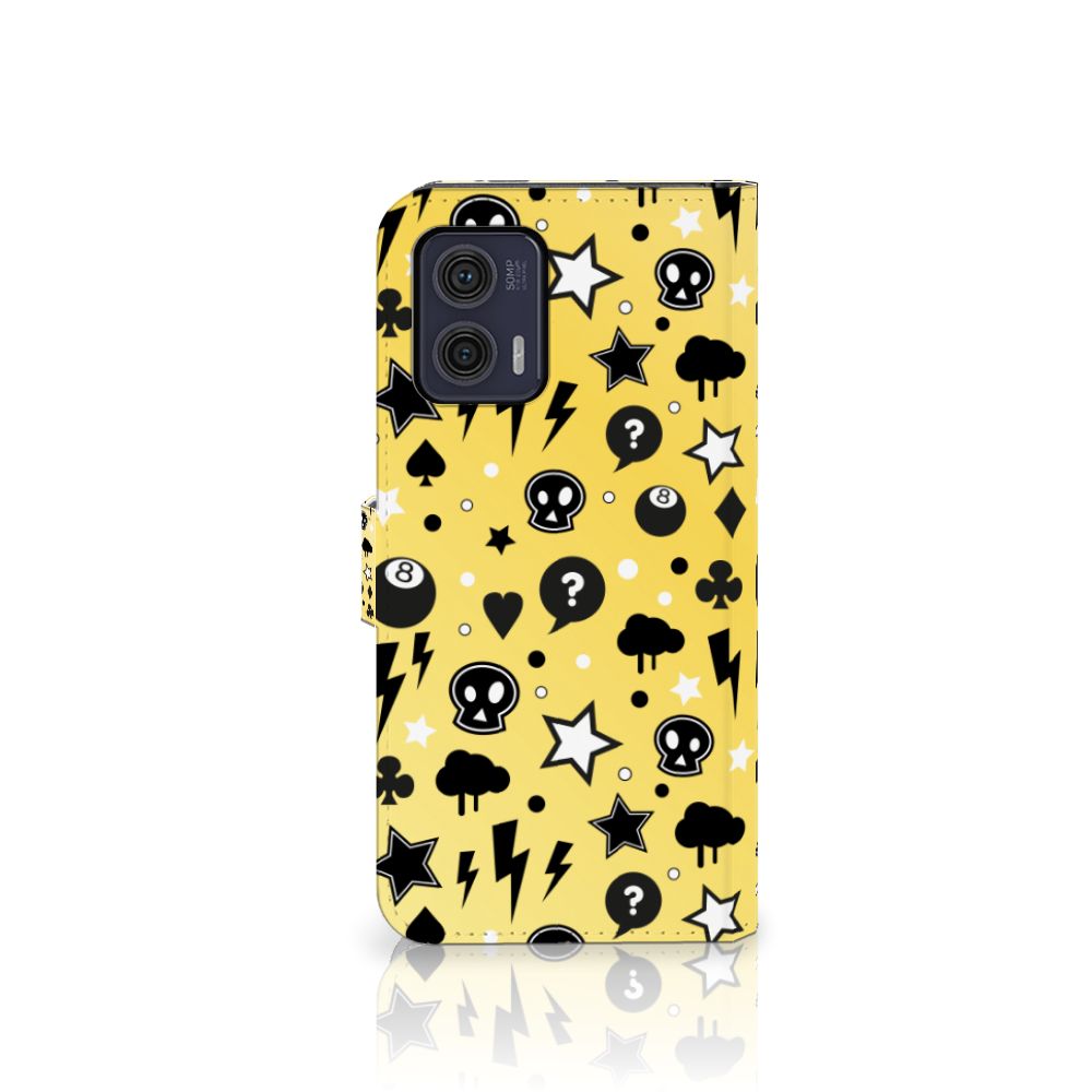 Motorola Moto G73 Telefoonhoesje met Naam Punk Geel aanzicht