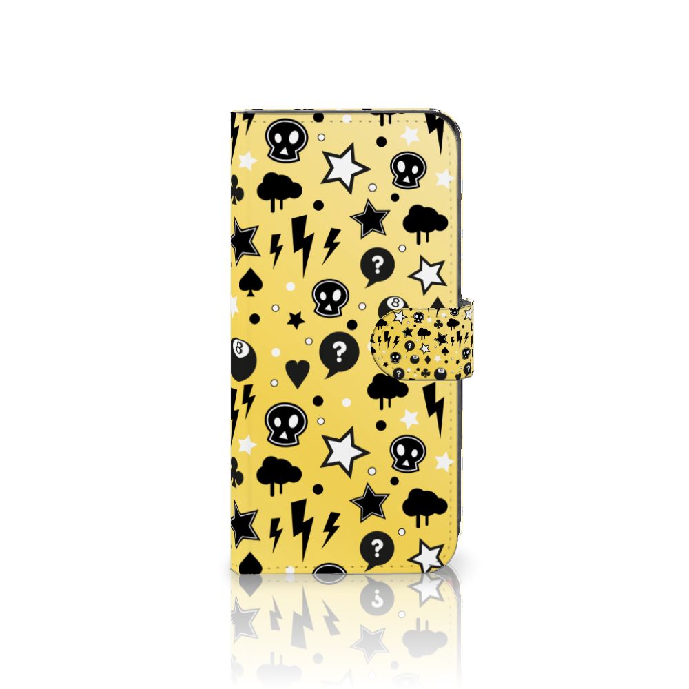 Motorola Moto G85 Telefoonhoesje met Naam Punk Geel voorzijde