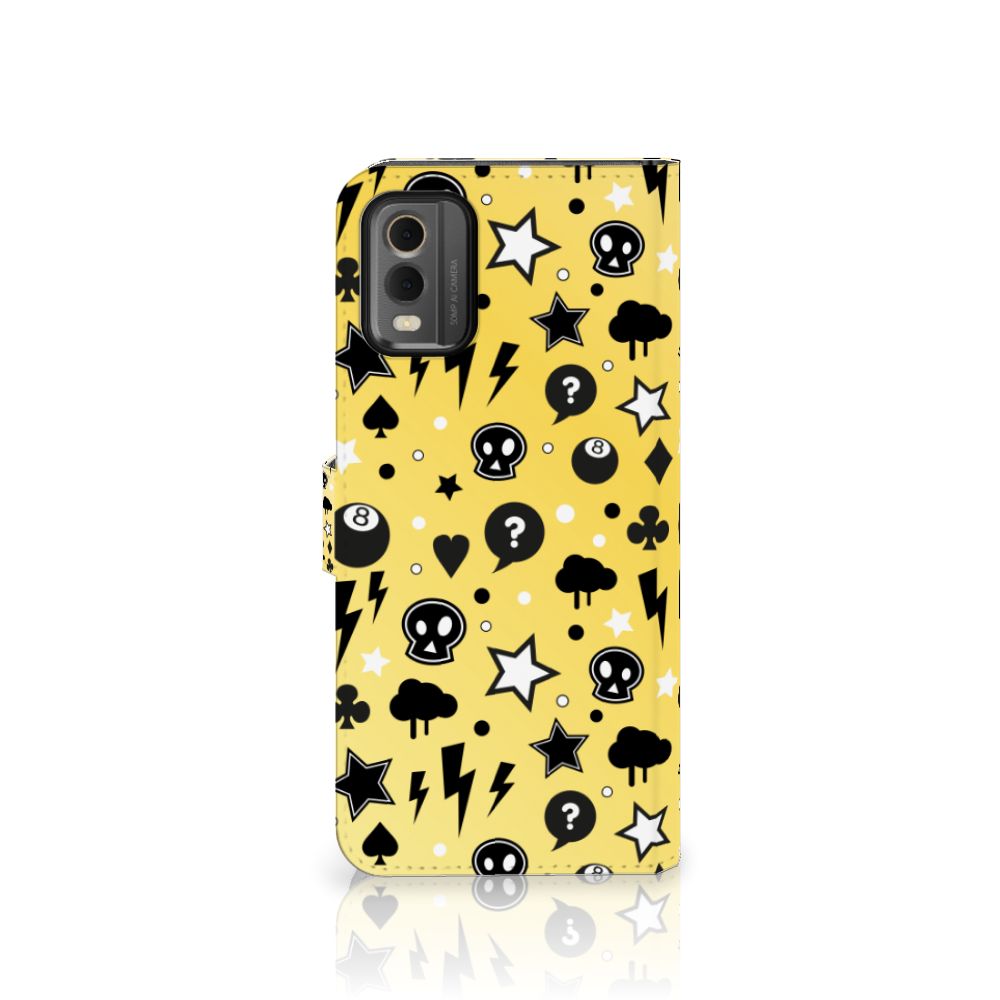 Telefoonhoesje met Naam Nokia C32 Punk Geel design Punk Yellow aanzicht