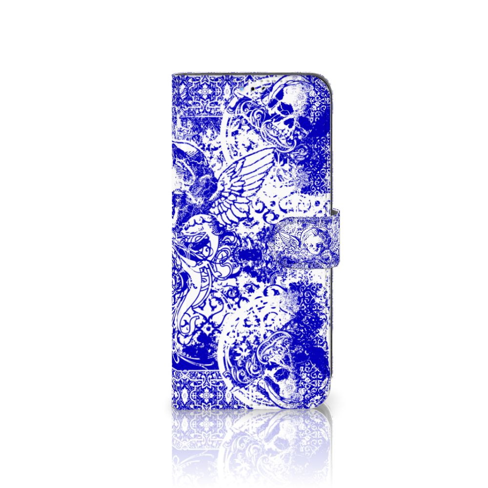 Telefoonhoesje met Naam OPPO A16/A16s/A54s Angel Skull Blauw