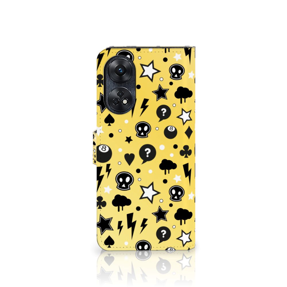OPPO Reno8 T 4G Telefoonhoesje met Naam Punk Geel aanzicht