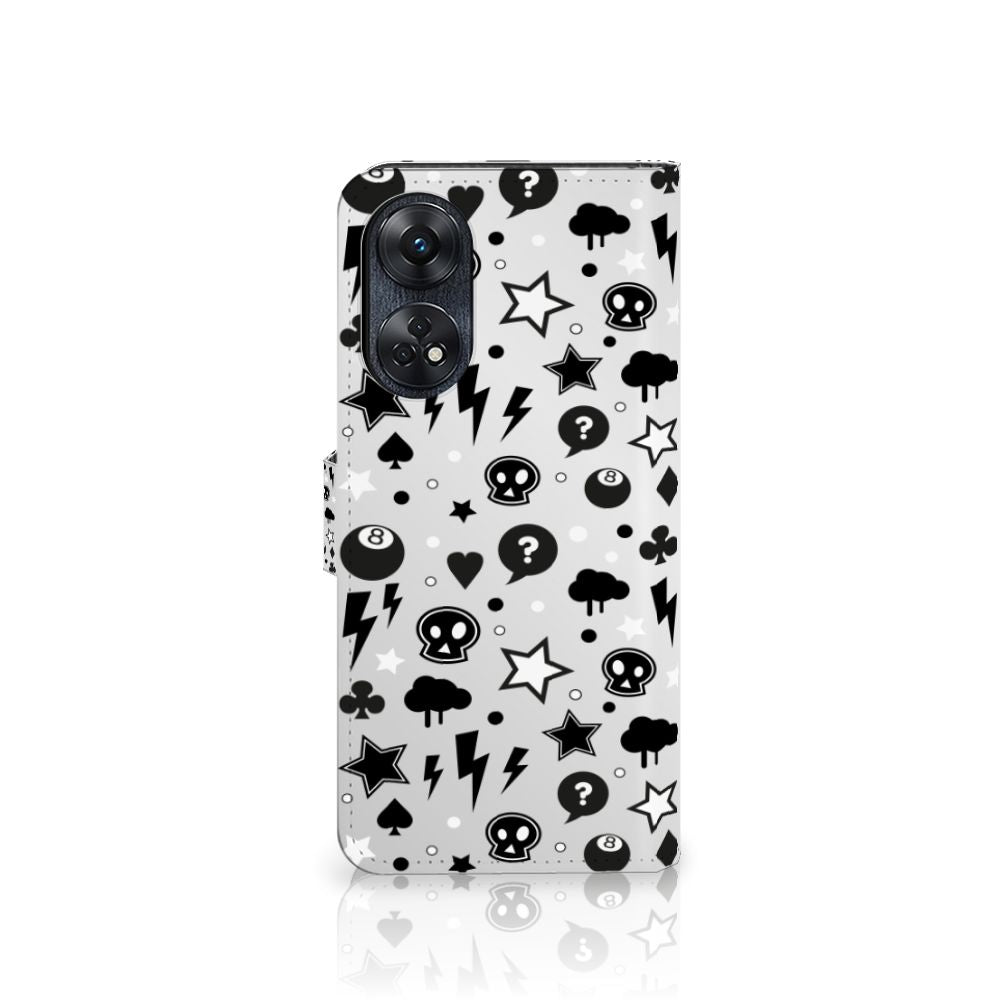 OPPO Reno8 T 4G Telefoonhoesje met Naam Silver Punk design voorkant
