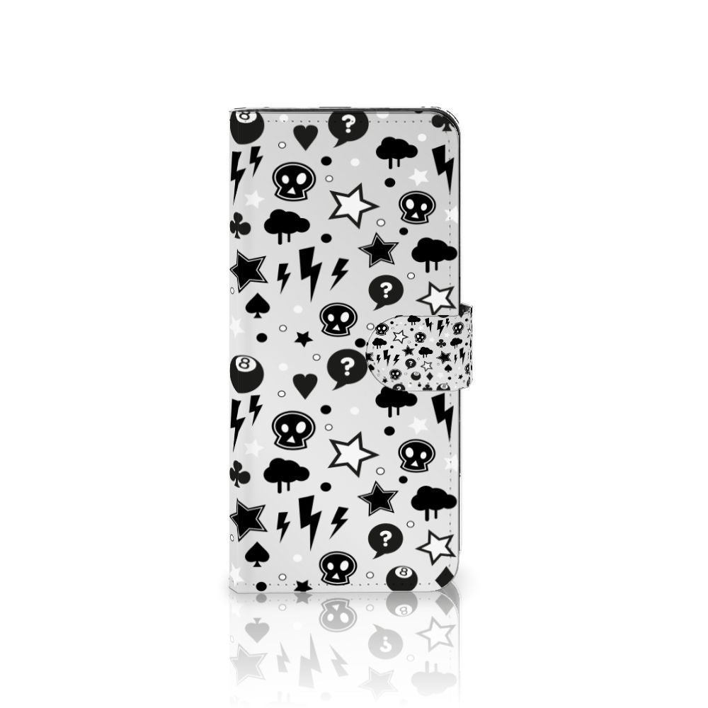 OPPO Reno8 T 4G Telefoonhoesje met Naam Silver Punk design zwart wit