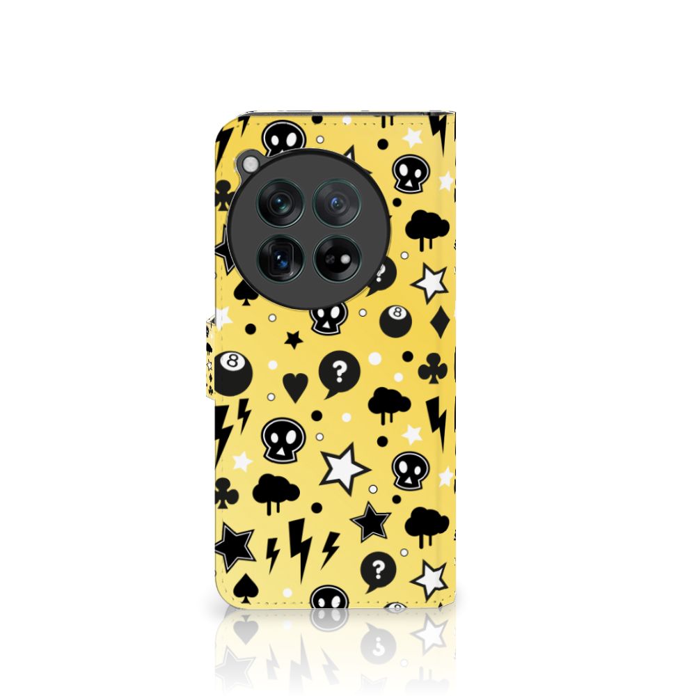 OnePlus 12 telefoonhoesje met Naam Punk Geel design voorkant